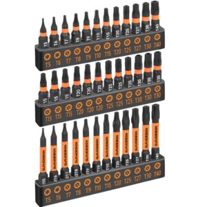 guradesign 36-piece torx bit set, tamper resistant star bits set,security torx bit set, t5 - t40, s2 steel, 1" and 2.38" long