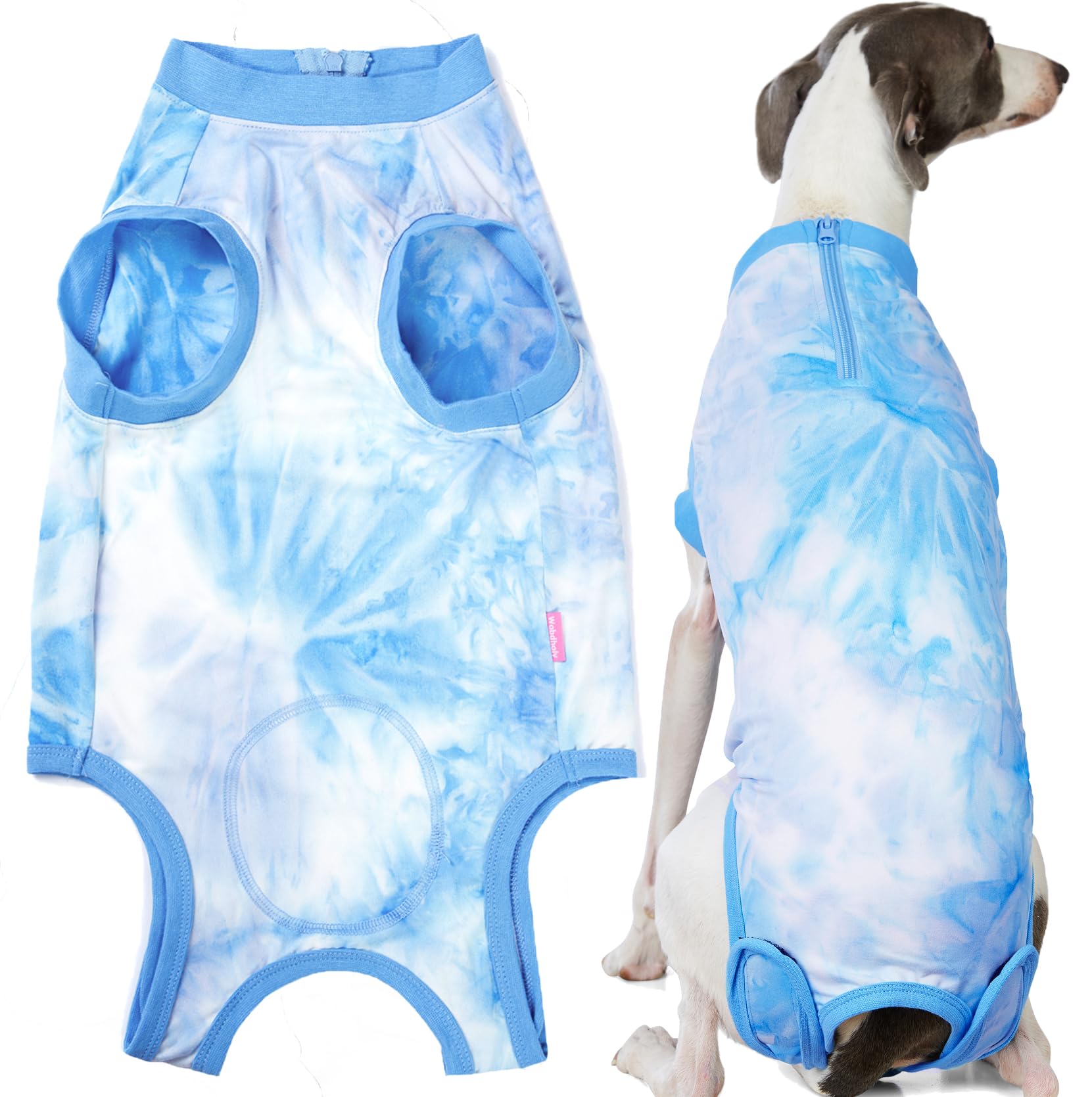 Wabdhaly Dog Surgery Recovery Suit for Female Spay,Tie Dye Blue Dogs Surgical Recovery Onesie,Soft Breathable Cotton,Prevent Licking Scratching X-Large,XL Tie Dye Blue