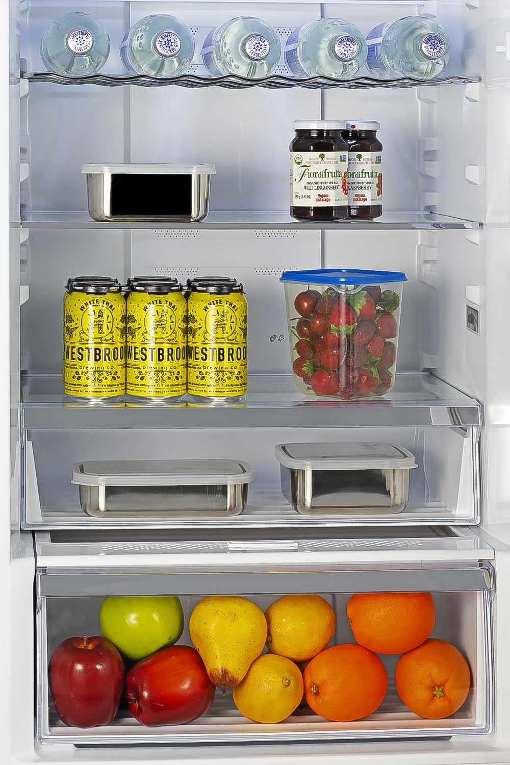 Summit Appliance FFBF235PL 24" Wide Bottom Freezer Refrigerator, Energy Star, LED Lighting, Stainless Steel (RHD)