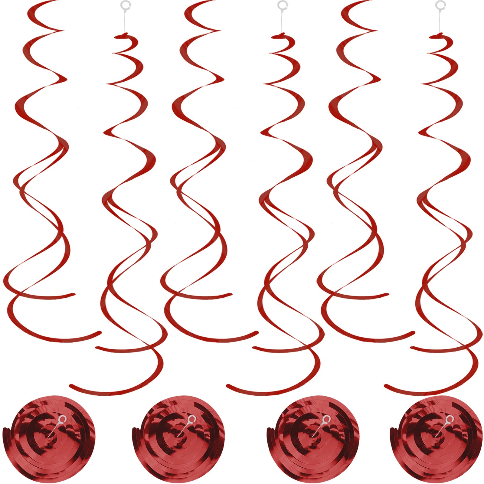 30 Pcs Burgundy Swirls Decorations Hanging Swirl Decorations Party Streamers for Party Decorations Ceiling