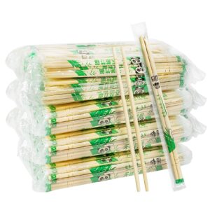 uejywuy 400 pairs 8 inch disposable chopsticks, separated sleeved individually wrapped disposable bamboo chopsticks, bamboo wooden chopsticks for noodles, sushi, asian food