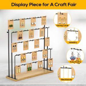 ORLESS Jewelry Display for Vendors, Earring Display Stand for Selling, Necklace Display Stands Earring Cards for Selling Bracelets, Jewelry Towers (35 Hooks)