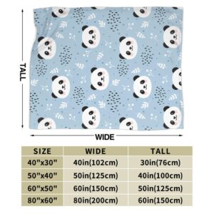 Zeleda Panda Blanket,Flannel Warm Cozy Panda Blankets Comfortable Soft Throw Blanket, for Couch Bed or Travel,Birthday Gifts for Girls Kids Adult 60"X50"(Blue)