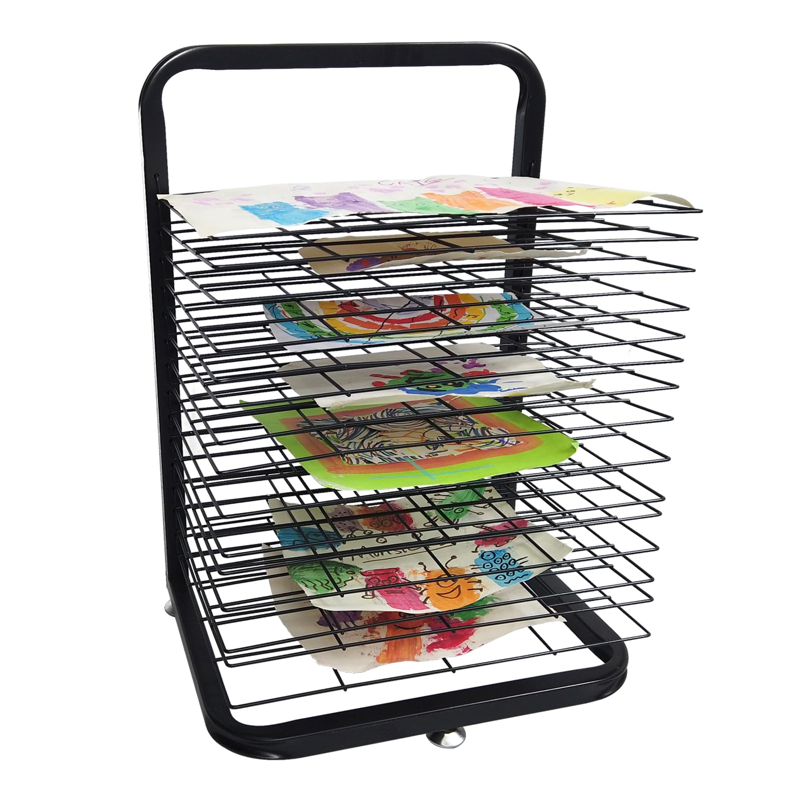 Art Drying Rack - Multi-Functional Art Storage Rack, 15 Removable Shelves for Classroom and Art Studio Use, Ideal for Paint Drying