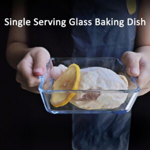 MINI- 5in Square Glass Baking Dish for Oven, Borosilicate Glass Casserole Dish, Glass Baking Pan for Air Fryer Oven