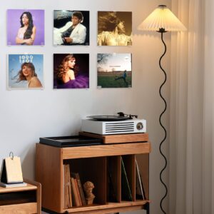 Laurensory Vinyl Record Wall Mount, 27Pcs Clear Acrylic Album Record Holder Display for CDs, Vinyl, Card Collection in Home Office