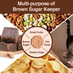 Dizzily 6 Pcs Brown Sugar Keeper, Terracotta Brown Sugar Disc Saver, Brown Sugar Softener for Food Storage Containers, Multiple Uses for Food Storage Containers, Reusable and Food Safe