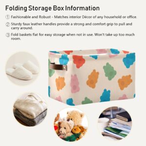 NFMILI Gummy Bear Storage Basket, Fabric Storage Cubes Bins, Open Home Storage Bins with Handles, Foldable Cubes Closet Organizer Boxes 14.2 x 10.2 x 8.3 in (Large - 2 Pack)