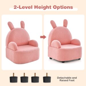 INFANS Kids Sofa, Toddler Armchair Chair with Solid Sturdy Wood Construction Plush Fabric, Upholstered Children Armrest Couch for Nursery Kindergarten Playroom Preschool, Gift for Boys Girls