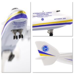 QIYUMOKE 1:400 Antonov An-225 Mriya Diecase Airplane Model Ukraine Painted Mriya Transporter Military Display Model Plane for Collection