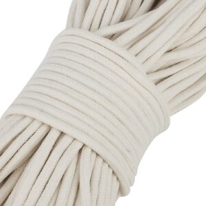 SOUJAP 328 Feet Cotton Clothesline Rope, 1/4 Inch Cotton Sash Cord, White Cotton Clothesline Rope for DIY Decoration, Tie Down