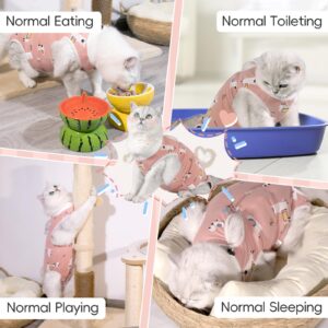 Purrpurrpets 2 Pack Cat Spay Recovery Suit Female, Breathable Cat Onesie for Cats After Surgery Female, Kitten Surgery Recovery Suit for Abdominal Wounds