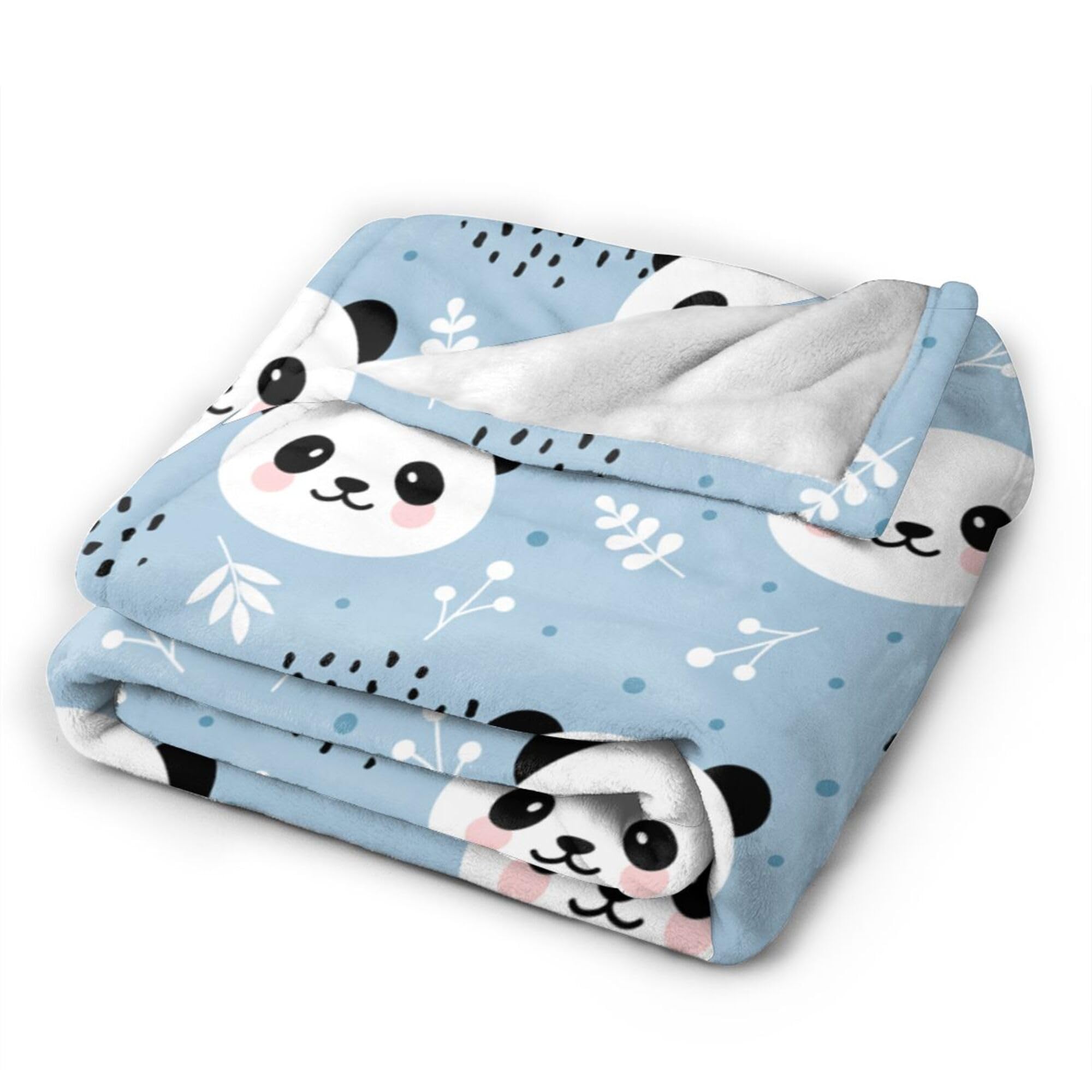 Zeleda Panda Blanket,Flannel Warm Cozy Panda Blankets Comfortable Soft Throw Blanket, for Couch Bed or Travel,Birthday Gifts for Girls Kids Adult 60"X50"(Blue)