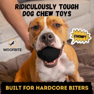 WoofBite® “Indestructible” Dog Ball for Toy Destroyers & Aggressive Chewers - Durable, Heavy Duty Natural Rubber - Dog Chew & Fetch Toy for Medium & Large Breed Dogs