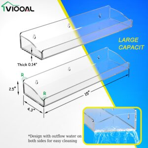 VIOOAL 15 Inch 2 Pack Clear Acrylic Floating Wall Shelves