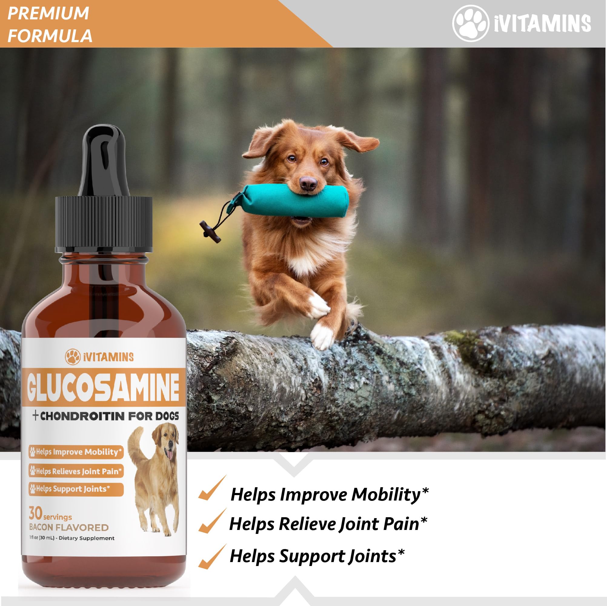 Glucosamine for Dogs | Supports Healthy Hips, Joints, & More | Glucosamine for Dogs Hip and Joint Supplement | Dog Glucosamine | Dog Joint Supplement | Glucosamine Chondroitin for Dogs | 1 fl oz