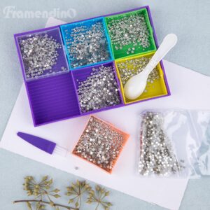 Framendino, 9 Pack Diamond Art Painting Bead Trays Plastic Bead Sorting Tray Organizer Storage Containers for Rhinestones Beads DIY Craft Tool