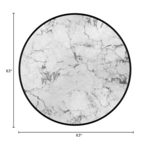 White Marble Large Round Rug 5ft art marble Large Circle Area Rugs Washable Non-Slip Round Carpet Circular Moon Throw Mat for Indoor Outdoor Bathroom Kitchen Living Room Nursery Bedroom