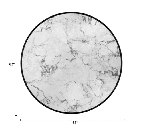 White Marble Large Round Rug 5ft art marble Large Circle Area Rugs Washable Non-Slip Round Carpet Circular Moon Throw Mat for Indoor Outdoor Bathroom Kitchen Living Room Nursery Bedroom