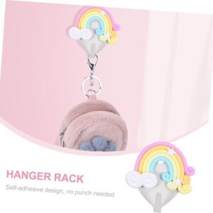 18Pcs Rainbow Wall Hook Cute Clouds Star Rainbow Key Hat Towel Hooks Adhesive Drill Free Wall Hangers Wall- Mounted Hanger Wall Clothes Hooks for Home Office Kids Room