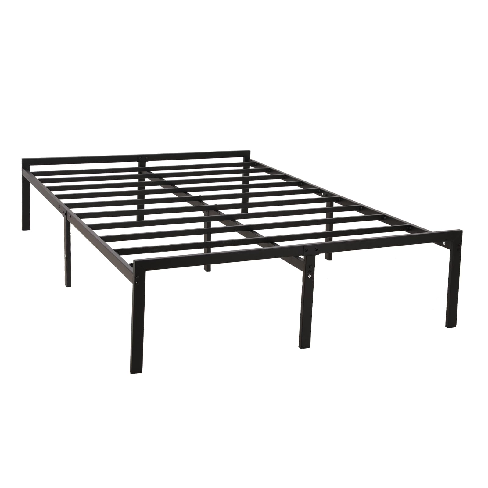 KEANO Full Bed Frame, Heavy Duty Durable Metal Platform with Sturdy Steel Slats, 12.4 Inch Large Underbed Storage Space, No Box Spring Needed, Easy to Assembly, Noise Free, Black