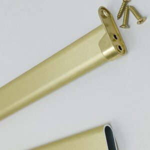 Matte Brass Aluminum Oval Wardrobe Tube Closet Rod with Two End Caps and Screws (30 INCH)