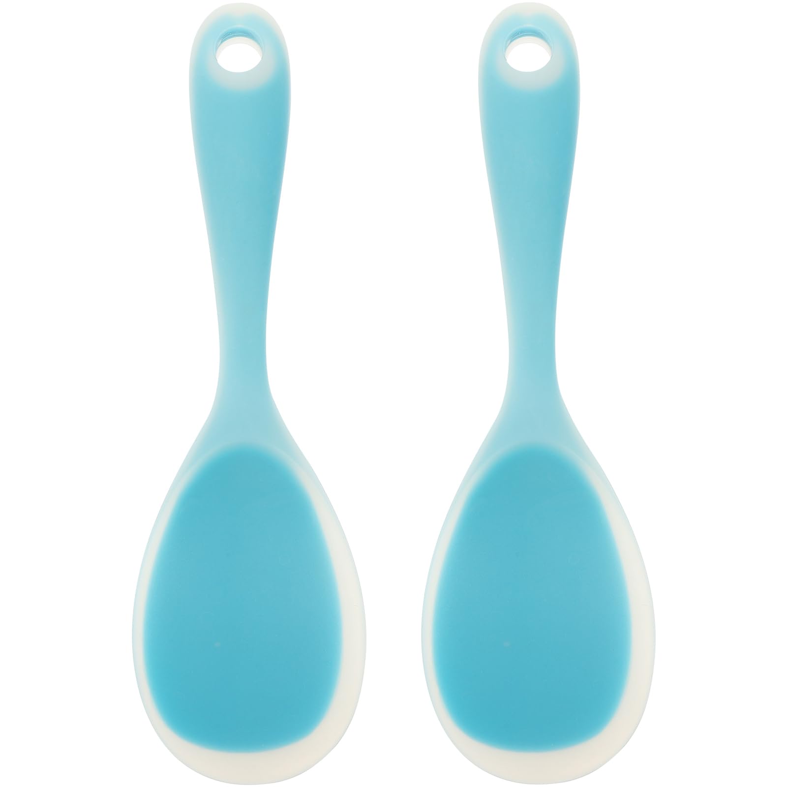 SHOWERORO 2Pcs Wear Resistant Silicone Rice Spoons Non Stick Rice Scoopers for Household Use Ideal for Rice Cookers and Serving Rice