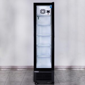 NAFCOOL Commercial Beverage Refrigerator Display Fridge,Slim Single Glass Door Merchandiser Drink Cooler with LED Light Adjustable Shelves,ETL and NSF Approval,6 Cu Ft,16.15" Wide