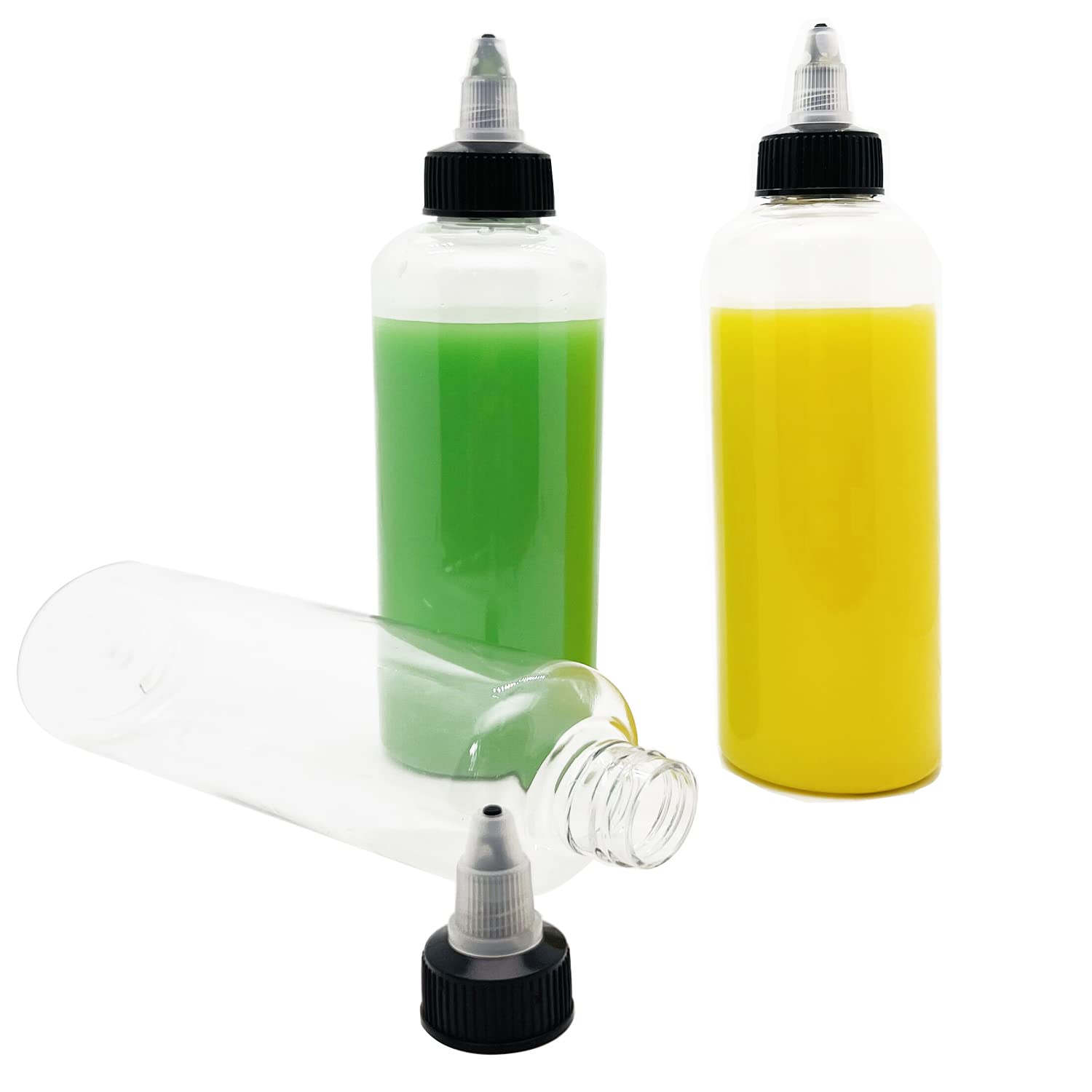 XYSMZM 3 Pcs 6oz Dispensing Bottles, Plastic Squeeze Bottles with Twist Top Cap