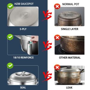 3 Quart Stainless Steel Stock Pot with Lid-Canning pot with Stainless Steel Lid, Induction Gas Ceramic Soup Pot