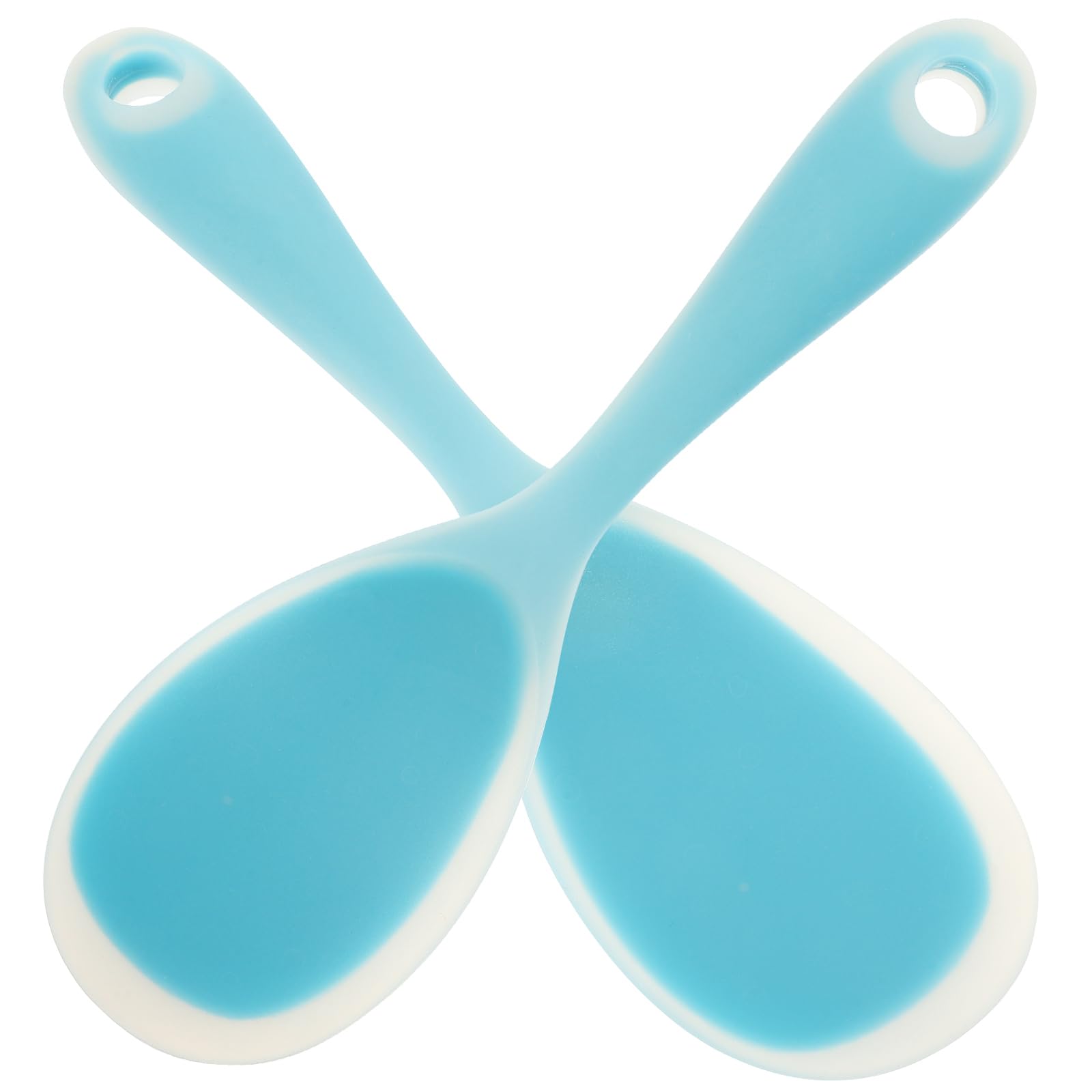 SHOWERORO 2Pcs Wear Resistant Silicone Rice Spoons Non Stick Rice Scoopers for Household Use Ideal for Rice Cookers and Serving Rice