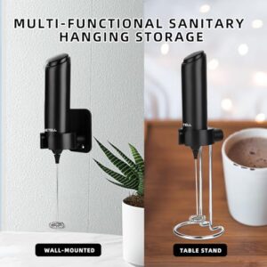 WINETELL Rechargeable Handheld Electric Milk Frother with USB C Charging Stand for Lattes- Powerful Whisk Drink Frother Wand for Coffee, Hot Chocolate, Cappuccino, Frappe, Matcha