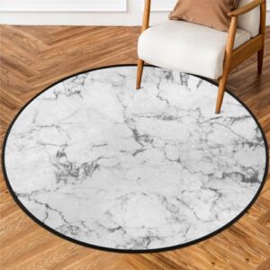 white marble large round rug 5ft art marble large circle area rugs washable non-slip round carpet circular moon throw mat for indoor outdoor bathroom kitchen living room nursery bedroom