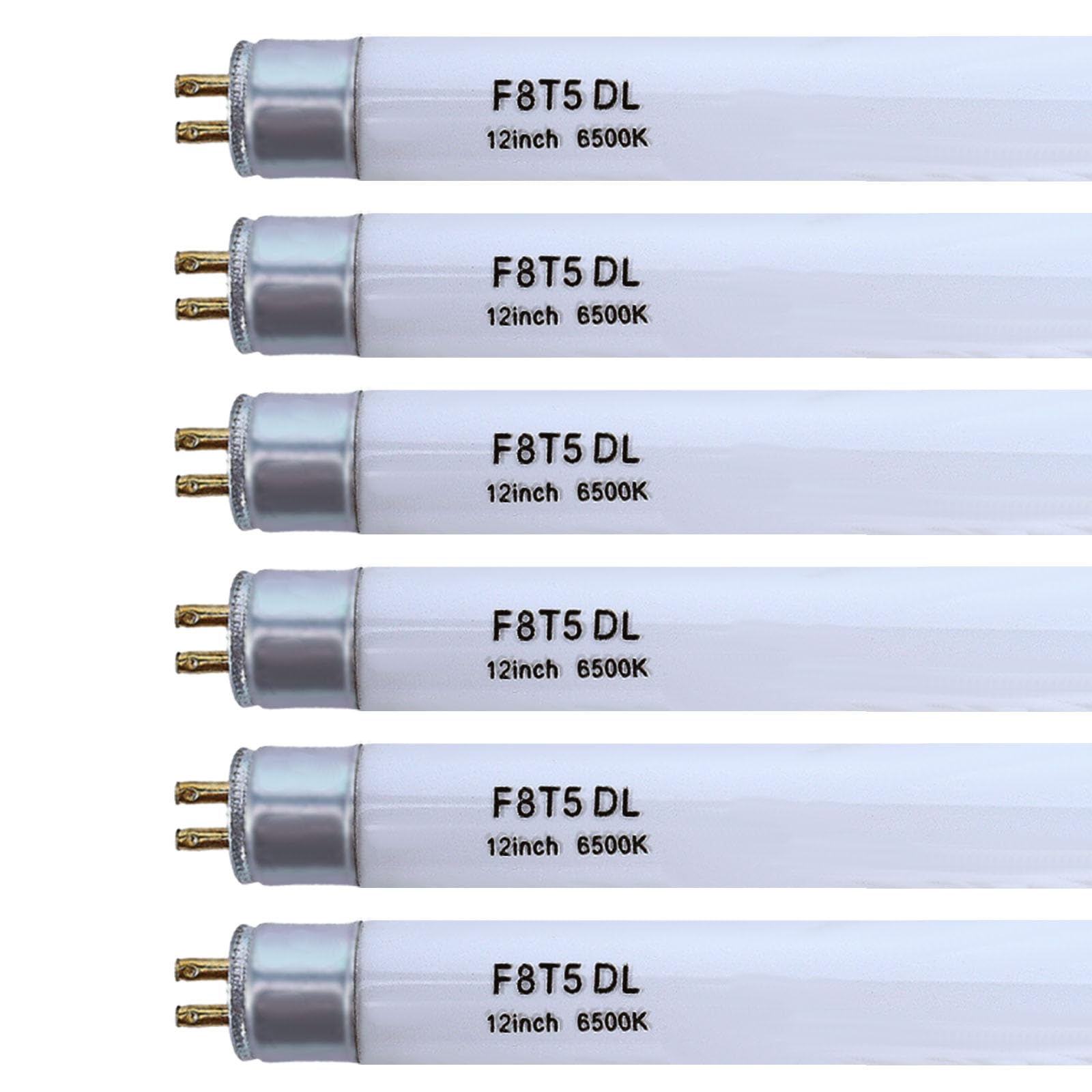 Accway (6 Pack) F8T5/DL 6500K 12’’ Linear Fluorescent Light Bulb, 8W Day Light T5 Tube, F8T5/D Bright White Lamp G5 Base Replacement for Under Cabinet Light, RV, Closet