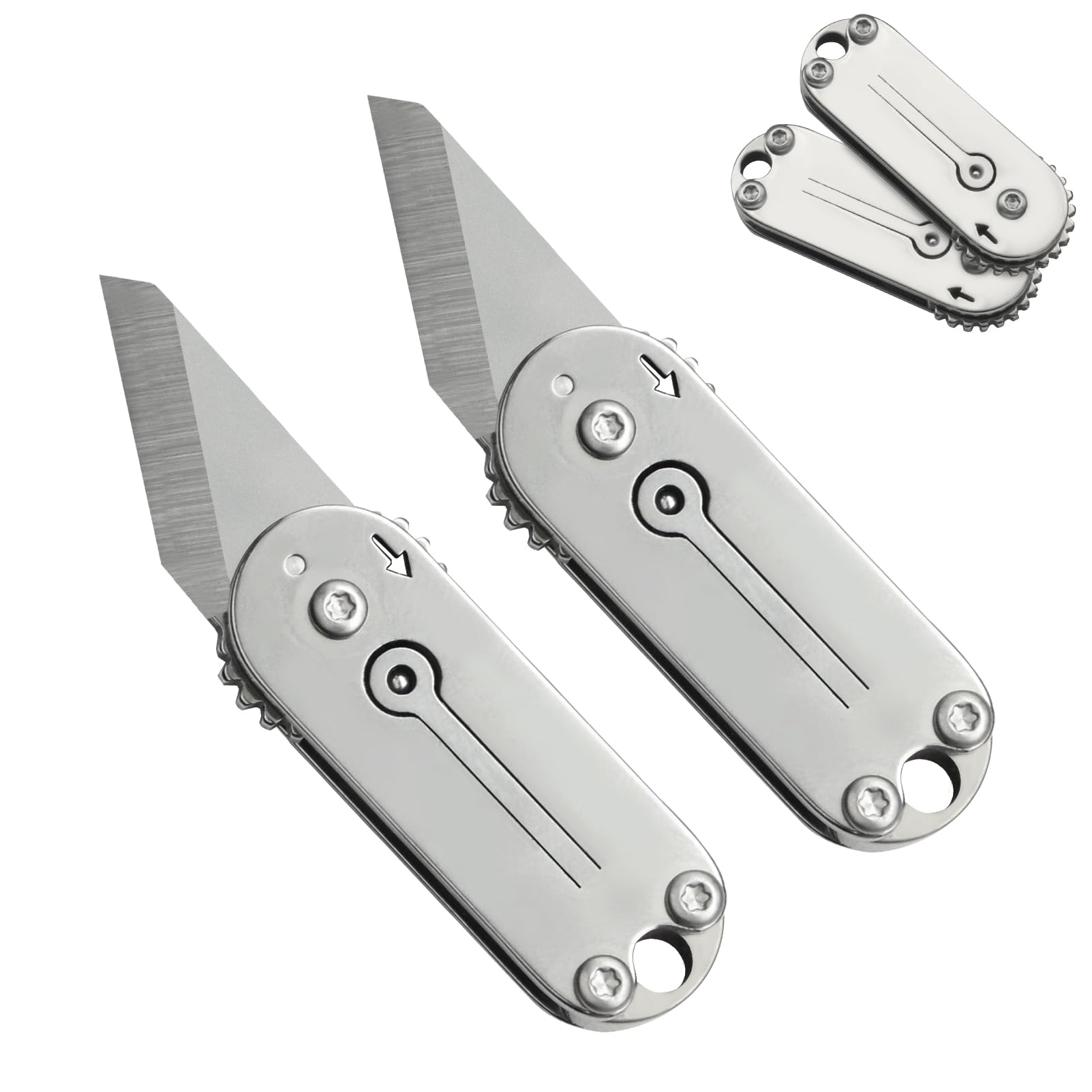 PJYTAC Mini Pocket Knife, Portable Small Stainless Steel EDC Tool Box Opener Knife for Daily Use and Outdoors(2 Packs)