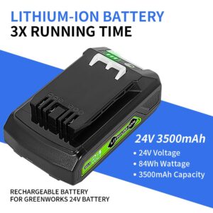 CHNUOPOGER 24V 3.5Ah Replacement Battery for Greenworks 24V Battery 29842 29852 BAG708 BAG711 Compatible with Greenworks 24V Cordless Tools 20352 22232 2508302