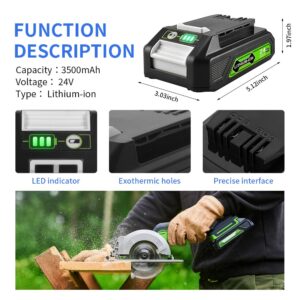 CHNUOPOGER 24V 3.5Ah Replacement Battery for Greenworks 24V Battery 29842 29852 BAG708 BAG711 Compatible with Greenworks 24V Cordless Tools 20352 22232 2508302