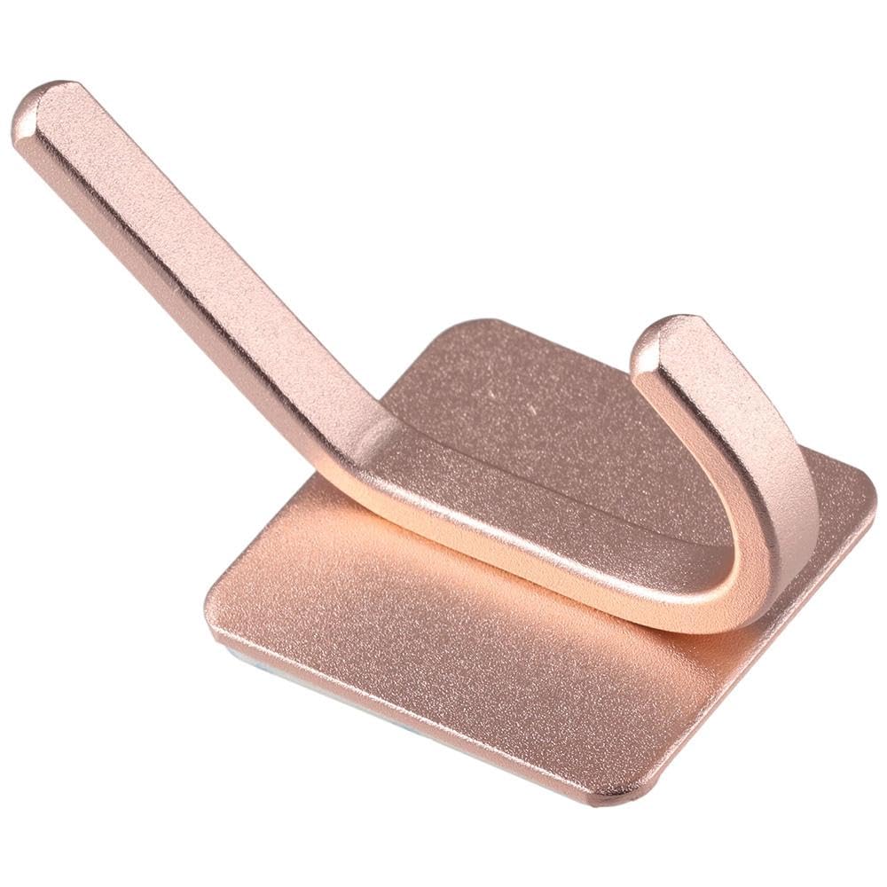 napkery 4 PCS Adhesive Towel Hooks, Rose Gold Heavy Duty Space Aluminum Towel Hanger Waterproof Rustproof Sticky Robe Hook Wall Hooks for Bathroom Kitchen