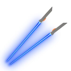 2024 Upgraded Lightsaber Chopsticks -Chopsticks For Kids - Glowing Chop Sticks - Reusable Lightsaber Chopsticks - Great Birthday and Christmas Gift for Movie Fans 2 Pairs (Red/Blue)