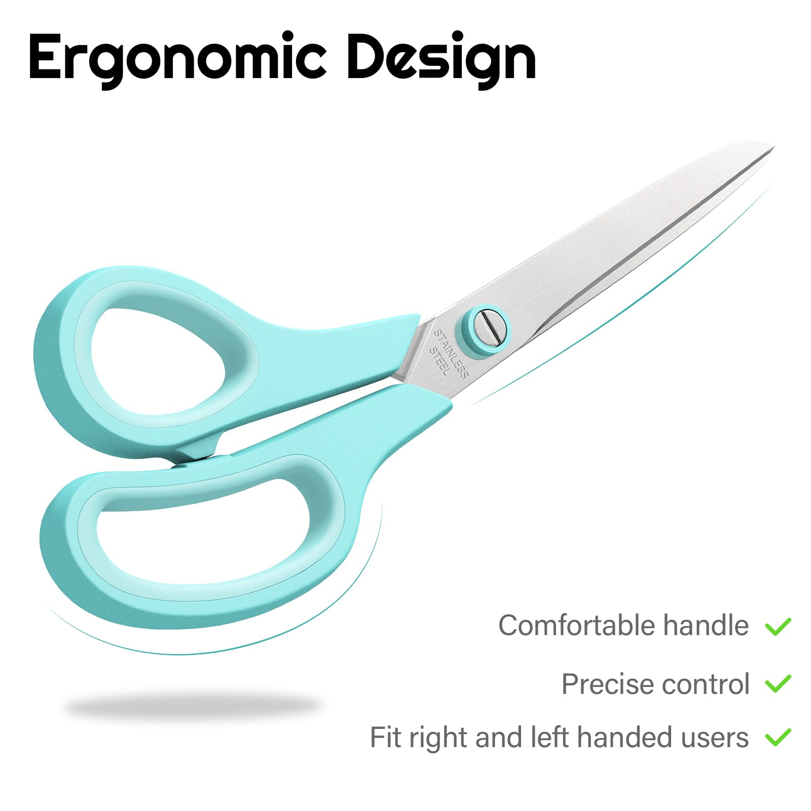 Scissors 6-Pack, 8'' Multipurpose Scissor with Ultra Sharp Blades, Easy Grip Handles, Stainless Steel Scissor for Office Supplies Craft Home, High/Middle School Student Teacher Scissors Bulk (6 pack)