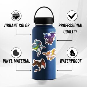 Pack 50 Pcs Cute Animal Dragon Stickers for Water Bottles Waterproof Laptop Luggage Cups Computer Journaling Teens Adults Girls Boys Aesthetic Sticker Packs Small Vinyl Decals