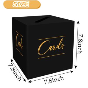 HEIPINIUYE Black Card Box Wedding Envelope Box Gift Card Box Holder Card Box for Wedding Birthday Baby Shower Party Raffle Box