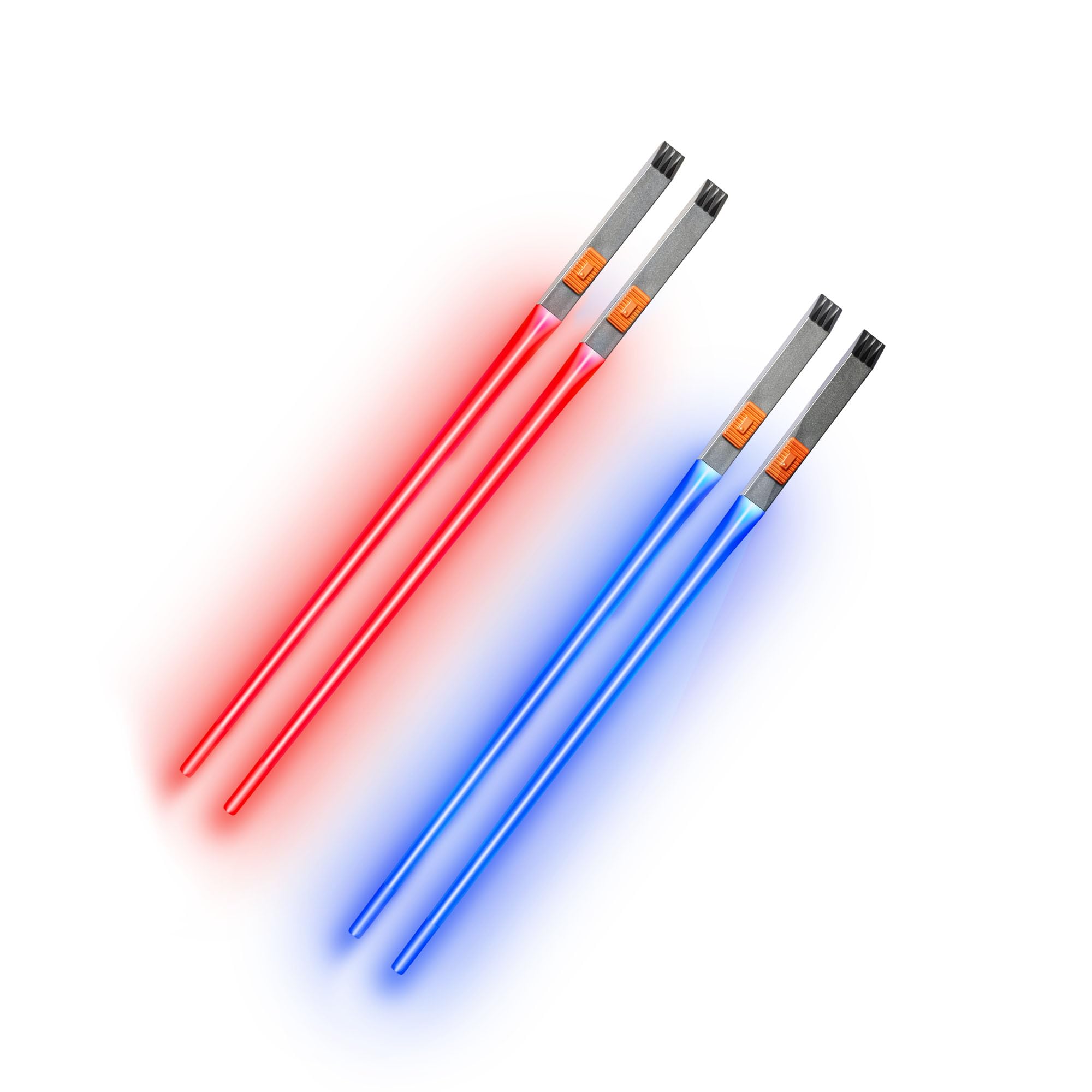 2024 Upgraded Lightsaber Chopsticks -Chopsticks For Kids - Glowing Chop Sticks - Reusable Lightsaber Chopsticks - Great Birthday and Christmas Gift for Movie Fans 2 Pairs (Red/Blue)