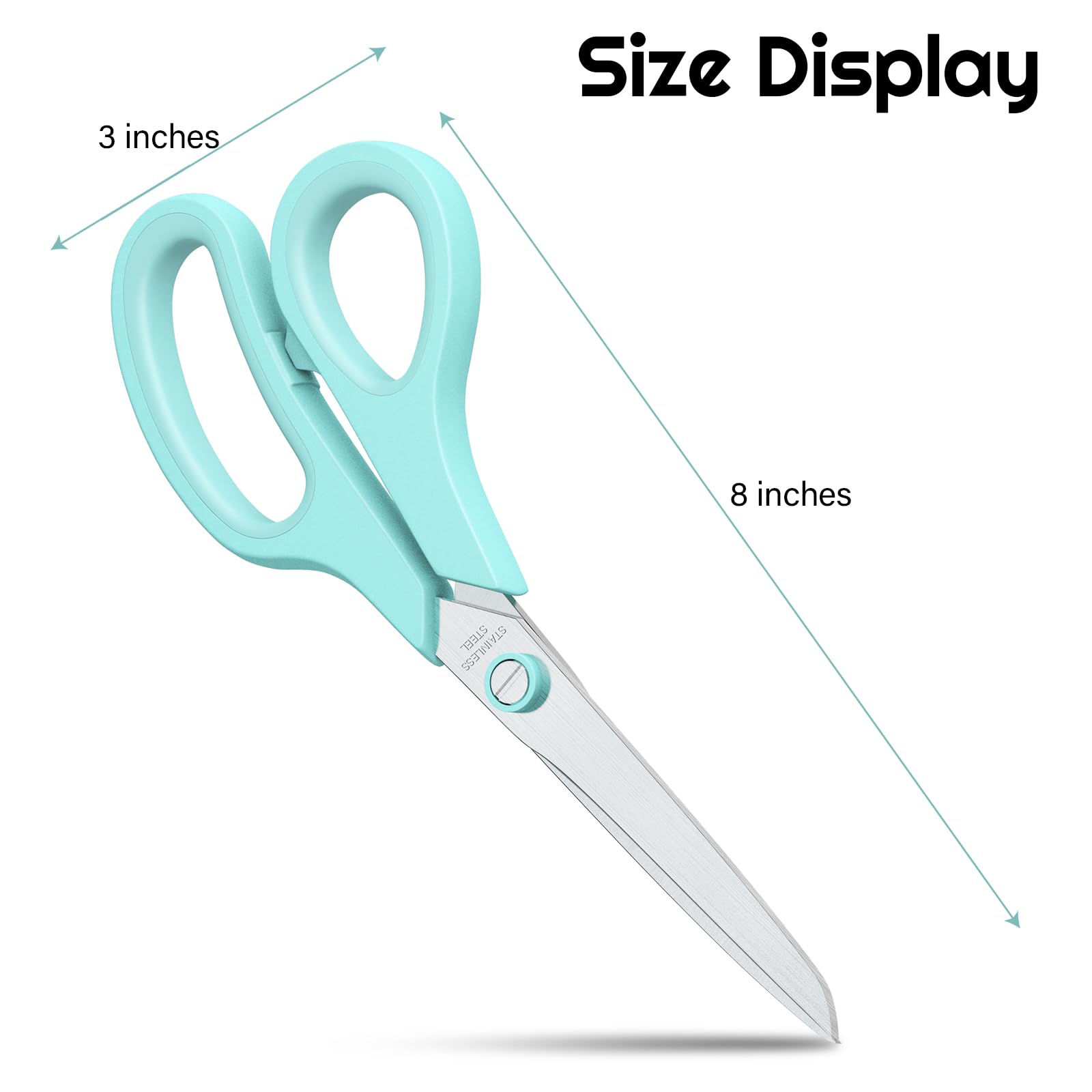 Scissors 6-Pack, 8'' Multipurpose Scissor with Ultra Sharp Blades, Easy Grip Handles, Stainless Steel Scissor for Office Supplies Craft Home, High/Middle School Student Teacher Scissors Bulk (6 pack)