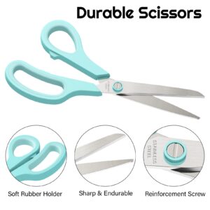 Scissors 6-Pack, 8'' Multipurpose Scissor with Ultra Sharp Blades, Easy Grip Handles, Stainless Steel Scissor for Office Supplies Craft Home, High/Middle School Student Teacher Scissors Bulk (6 pack)