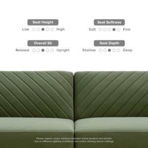 mopio Futon Sofa Bed, Couch, Small Sofa, Sleeper Sofa, Loveseat, Mid Century Modern Futon Couch, Sofa Cama, Couches for Living Room (Olive Green Premium Velvet)