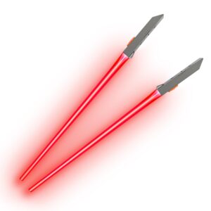 2024 Upgraded Lightsaber Chopsticks -Chopsticks For Kids - Glowing Chop Sticks - Reusable Lightsaber Chopsticks - Great Birthday and Christmas Gift for Movie Fans 2 Pairs (Red/Blue)