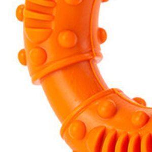 Dog Rubber Teeth Grinding Donut, Bite Resistant Anti Slip Toy, Durable Indestructible Dog Chew Enrichment Toy for Pets Dogs Stress Relief Small Dogs Medium Large(Orange)