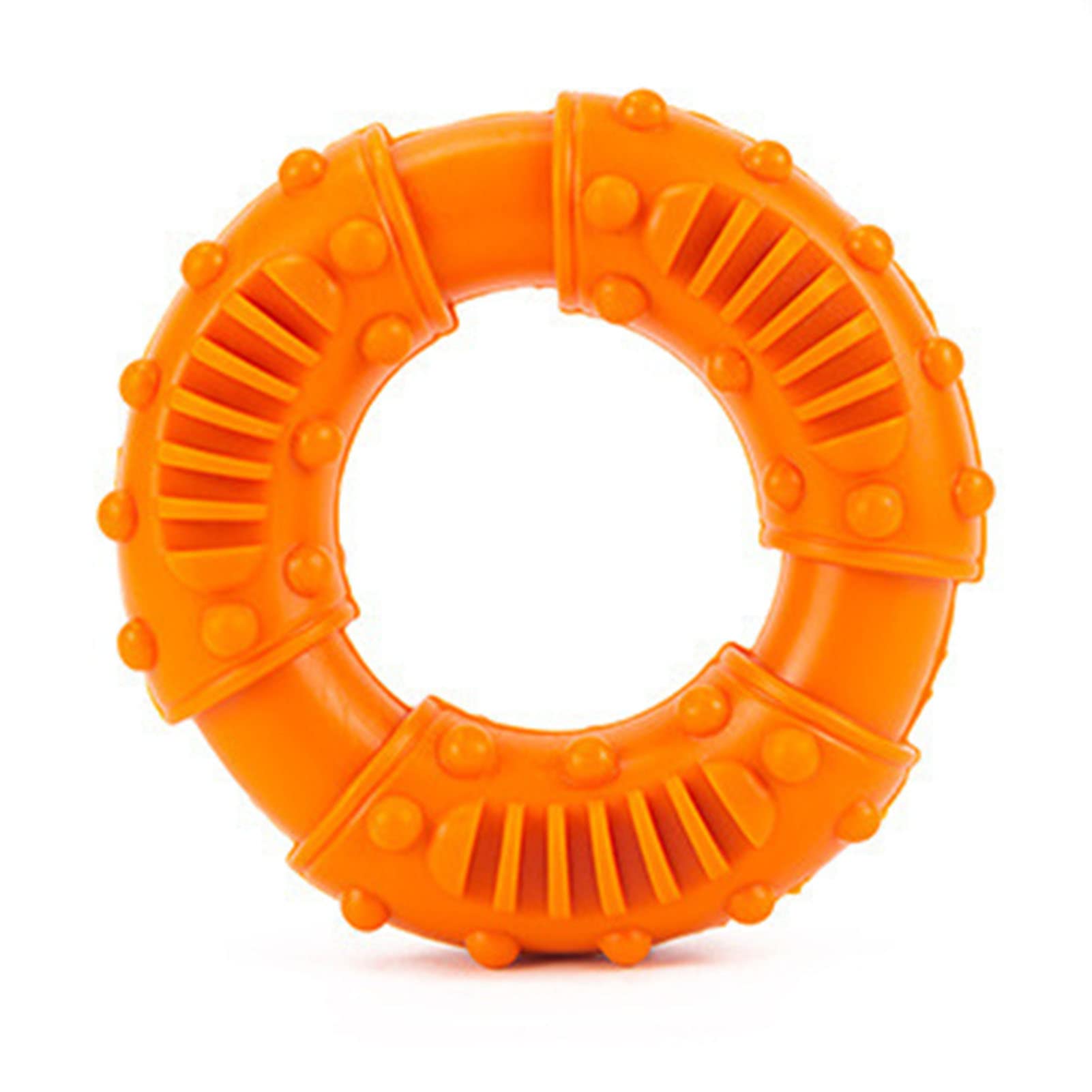 Dog Rubber Teeth Grinding Donut, Bite Resistant Anti Slip Toy, Durable Indestructible Dog Chew Enrichment Toy for Pets Dogs Stress Relief Small Dogs Medium Large(Orange)