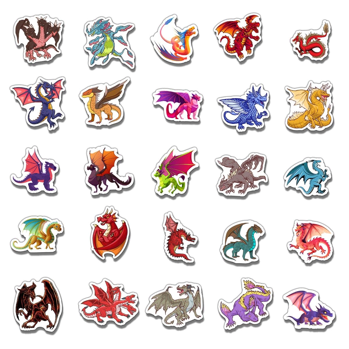 Pack 50 Pcs Cute Animal Dragon Stickers for Water Bottles Waterproof Laptop Luggage Cups Computer Journaling Teens Adults Girls Boys Aesthetic Sticker Packs Small Vinyl Decals